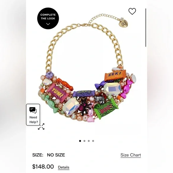 NWT ⚜️ 🍭⚜️ BETSEY JOHNSON Faux Stone Candy Statement Bib Necklace Halloween - Picture 10 of 10